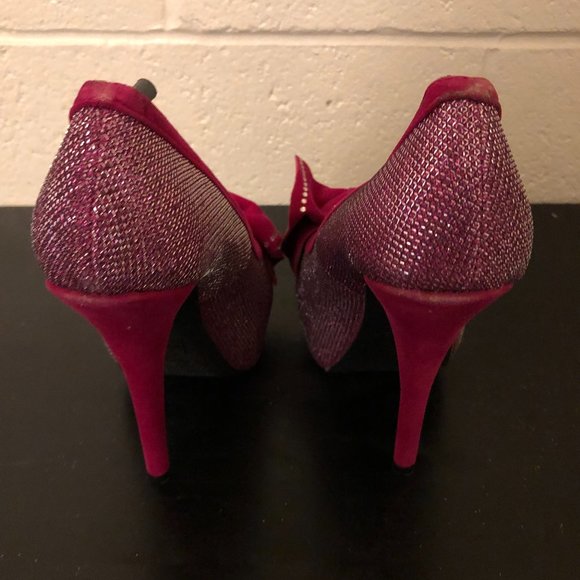 Fuchsia Andres Machado Sparkle Heels - Picture 4 of 7